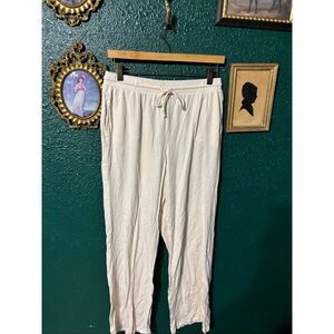 Girlfriend Collective Ivory Wide Leg Soft Pants Lounge Size Medium Tencel Modal